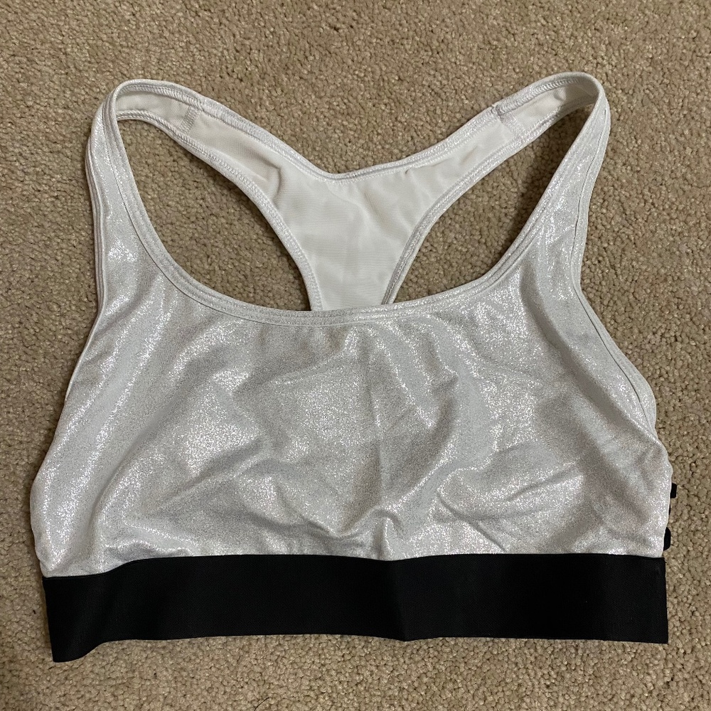 Metallic Strapy Sports Bra
